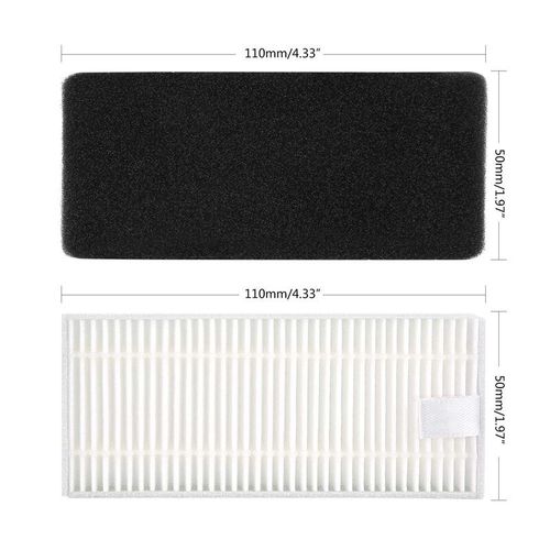 Kit accessoires de rechange Compatible Ecovacs Deebot N79S Deebot N79 aspirateur robot 1 brosse princiPLe + 6 filtres + 8 brosses laterales + 1 Pri