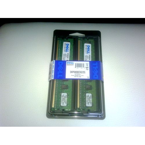 Kit Barrettes mmoire Dell 2 GB ( 2 x 1 GB ) DDR2 SDRAM DIMM 240-pin - 800 MHz ( PC2-6400 )
