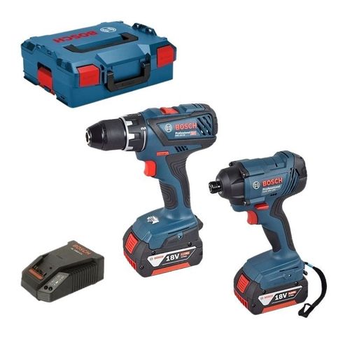 Pack Bosch 06019g5107 Perceuse-Visseuse Gsr 18v-28 + Visseuse  Chocs Gdr 18v-160 + 2 Batteries 4.0ah