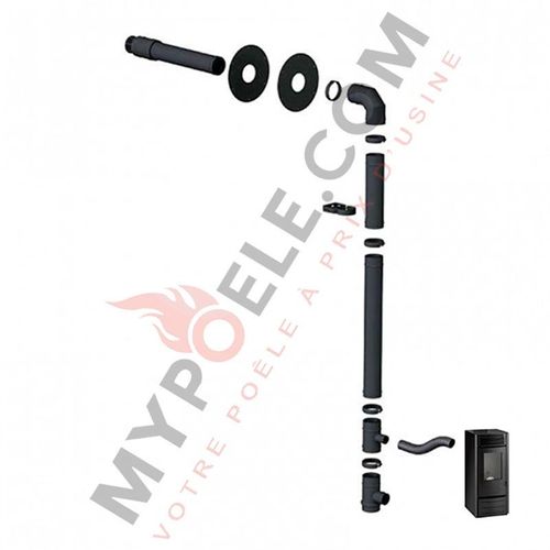 Kit conduit Ventouse ou sortie façade pour Poêles à granulés Rakuten