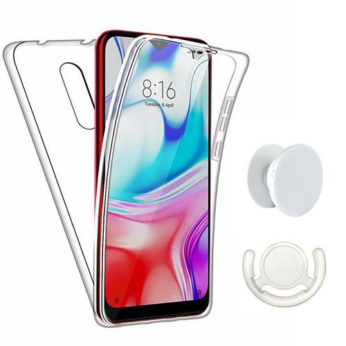 Kit Coque 3x1 360 Anti Choc + 1 Gripholder + 1 Support Gripholder Blanc Pour Xiaomi Redmi 9 Prime