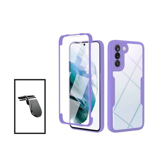 Kit Coque Anti-Crash 360 Protection + Support Magntique L Safe Driving Voiture Pour Samsung S22 Ultra - Mauve