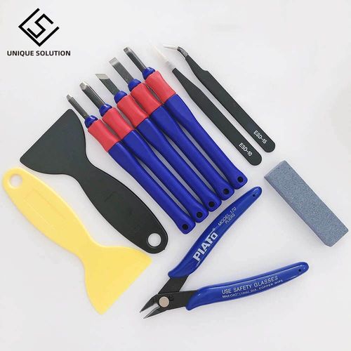 Kit D'Outils De Nettoyage, Pincettes De Rparation De Pices D'Imprimante 3d, Kit D'Outils De Nettoyage Pour L'bavurage De Modles Imprims 3d Avec Meule