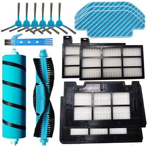 Kit d'accessoires de remplacement pour robot aspirateur Cecotec Conga Excellence 4090, 2 brosses principales + 4 filtres + 6 brosses latrales + 3 vadrouilles