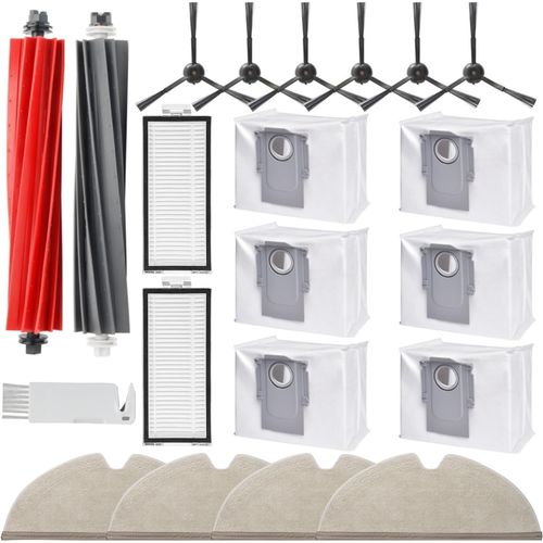 Kit d'accessoires pour aspirateur Roborock Q8 Max / Q8 Max + / Q5 Pro / Q5 Pro+, 6 sacs  poussire, 2 brosses  roulettes principales, 6 brosses latrales, 2 filtres, 4 serpillres.[G198]