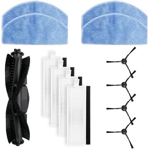 Kit d'accessoires pour aspirateur robot G8000/G8000 Pro/Honiture G20/Laresar evol 3, accessoires de rechange avec 1 brosse principale, 4 brosses latrales, 4 filtres Hepa, 4 lingettes