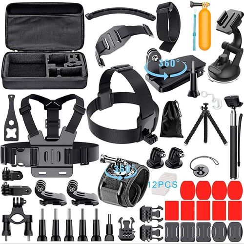 Kit D'Accessoires Pour Camra D'Action 59 En 1, Compatible Avec Gopro Hero 9-13, Dji Osmo Action 2, 3, 4, Insta360 X2, X3, Akaso/ Sports Cameras Et Plus Encore[Camera293]
