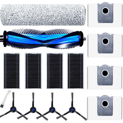 Kit d'accessoires pour Deebot X8 Pro Omni / X8 Omni Aspirateur Robot, 1 Brosse  Rouleau, 1 Rouleau de Peluche, 4 Filtres, 4 Sacs  Poussire, 4 Pinceaux Latraux Pices de Rechange