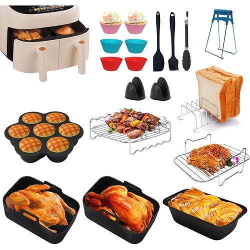 Kit d'accessoires pour friteuse  air chaud Ninja Foodi AF400EU 9,5 L,AF300EU,AF500EU 7,6L-10,4L Airfryer-Accessoire pour friteuse  air chaud Ninja Max Dual Zone