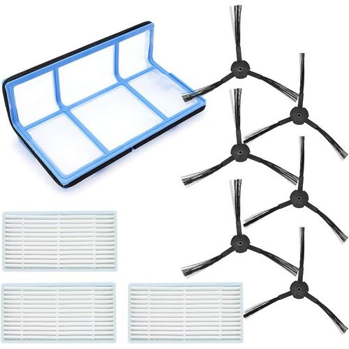 Kit D'Accessoires Pour Ilife V3 V3S V5 V5S V5S Pro Aspirateur, Pices De Rechange 6 Brosses Latrales, 3 Filtre Hepa, 1 Filtre Primaire[SSE7112808]