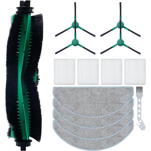 Kit d'accessoires pour iRobot Roomba Combo Essential Y0112/Y0110/Y0140/Q0120/Q011/Q052, pour IRobot Roomba 105 Combo+ robot aspirateur,1 brosse principale,4 filtres,4 brosses latrales,4 lingettes