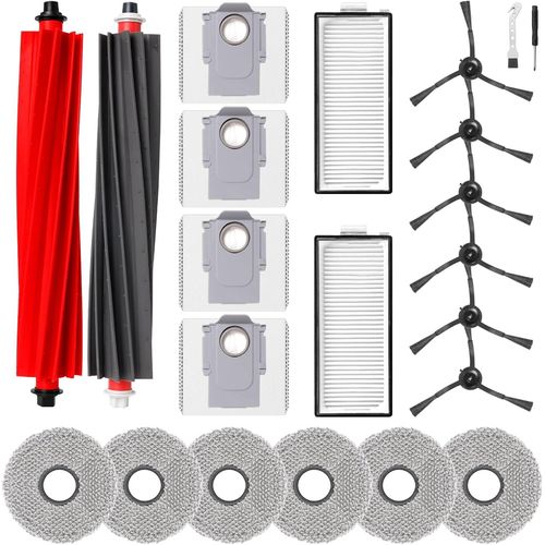 Kit d'accessoires pour Qrevo Master/Qrevo Slim aspirateur robot, 2 brosse principale, 2 filtres HEPA, 6 Chiffons, 4 sacs  poussire, 6 brosses latrales, 1 brosse propre, 1 tournevis