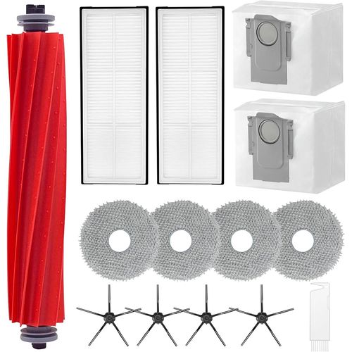 Kit D'Accessoires Pour Roborock Qrevo, P10 Pices De Rechange Pour Aspirateur Robot, 1 Brosse  Rouleau, 2 Filtres, 2 Sacs  Poussire, 4 Chiffons, 4 Brosses Latrales,1 Brosse De [SSE7112310]