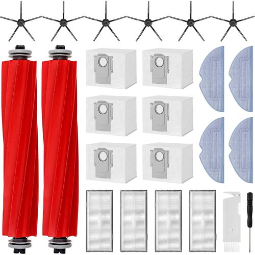 Kit D'Accessoires Pour Roborock S7 Maxv Ultra/ S7 Pro Ultra, 6 Sacs  Poussire, 2 Brosse  Rouleaux Principale, 6 Brosses Latrales, 4 Filtres, 4 Chiffons De Serpillre Accessoire[SSE7113332]