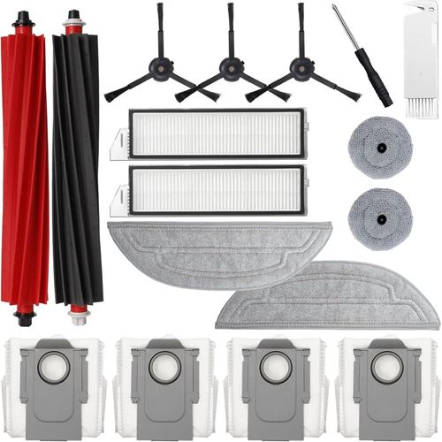 Kit d'accessoires pour Roborock S8 MaxV Ultra, Pices de Rechange pour Roborock S8 MaxV Ultra, 4 Sacs  Poussire, 2 Brosse Principale, 3 Brosse Latrale, 2 Filtre, 2 Chiffons de Vadrouille.[G92]