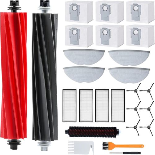 Kit d'accessoires pour Roborock S8 Pro Ultra/S8/S8+/S8 Plus,26 Pices de Rechange de 2 Brosses Principales,1 Brosse Autonettoyante,4 Filtres,4 Serpillires,6 Sacs  Poussire,6 Brosses Latral.[G44]