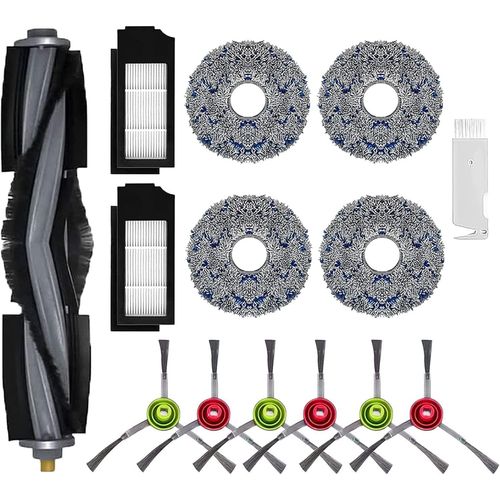 Kit d'accessoires Rechange pour Ecovacs Deebot X1 Omni, X1 e Omni, X1 Turbo, T10 Turbo/Omni Robot Aspirateur, 1 Brosse, 2 Filtres, 6 Brosses Latrales, 4 Chiffons Serpillres, 1 Brosse Nettoyage