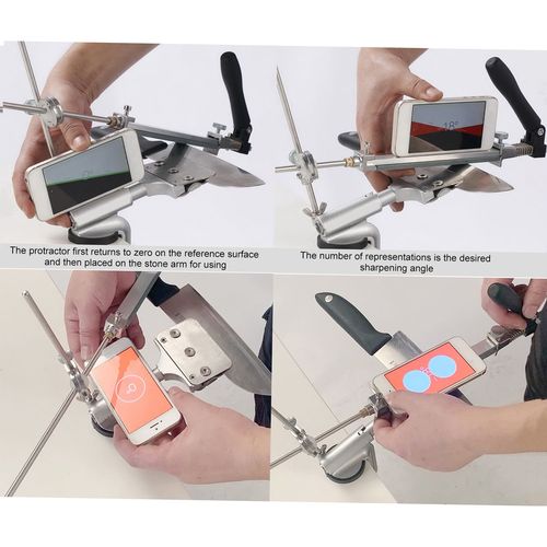 Kit D'aiguisage Aiguiseur De Couteaux à Angle Fixe Kit D'affûTage De Couteaux Aiguiseur De Bords SystèMe De Maintien Abrasif Avec 4 Pierres à Aiguiser