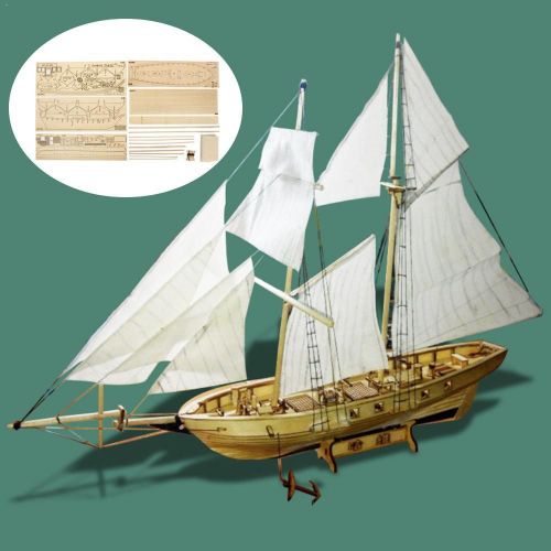 Kit D'assemblage De Voilier En Bois, Modle De Bricolage 3d Jouets Bateaux Anciens Enfants, Puzzle U9q7 1:100