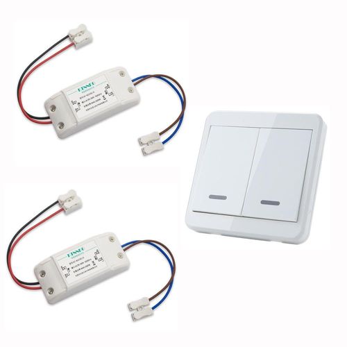 Kit D'interrupteur D'clairage Sans Fil + Ktnnkg 433 Mhz 2 Pices Tlcommande Sans Fil Universelle 86 Panneau Mural Transmetteur Rf Avec 2 Boutons