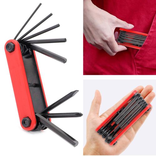 Kit D'outils De Rparation De Vlo 6 En 1 Avec tui De Rangement, Tournevis Multifonction, Cl Hexagonale, Jeux De Barres De Traction Pour Pneus, Accessoires De Cyclisme