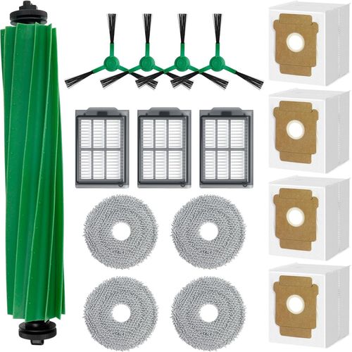 Kit De 16 Pices De Rechange Pour Aspirateur Irobot Roomba Plus 505/405, Pices D'Accessoires, 1 Brosse Principale, 3 Filtres Hepa, 4 Brosses Latrales, 4 Sacs  Poussire, 4 Chiff[SSE7110460]