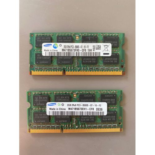 Kit de 2 barrettes mmoire SO-DIMM - 2x 2Go DDR3