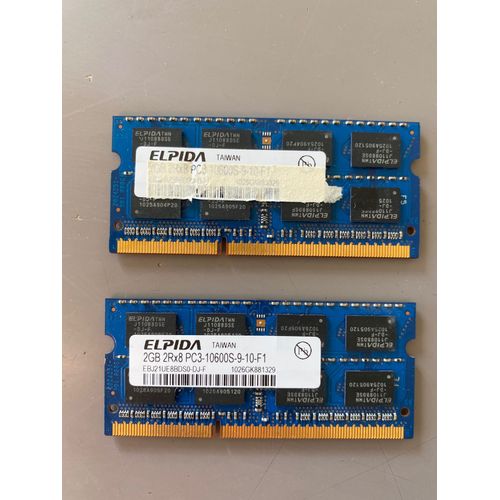 Kit de 2 barrettes mmoire SO-DIMM - 2x 2Go DDR3