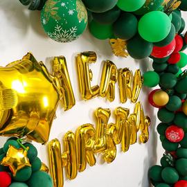 Kit de Ballons de Noël, Pack Ballons en Latex Vert Foncé Blanc Rouge Rose  Or Bonbons Père Noël Foil Confetti Balloon Strip Set pour Noël Noël Nouvel  An Décorations de Fête