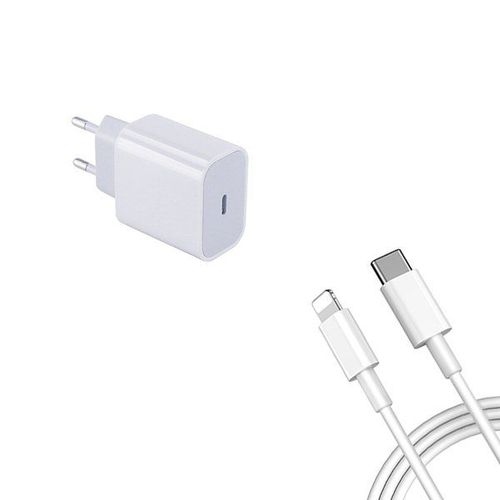 Kit De Base De Chargeur Fastcharge 20w De Type C + Cble De Charge De Type C - Lightning Avec Technologie Pd Et Certificat Mfi Pour Iphone 13