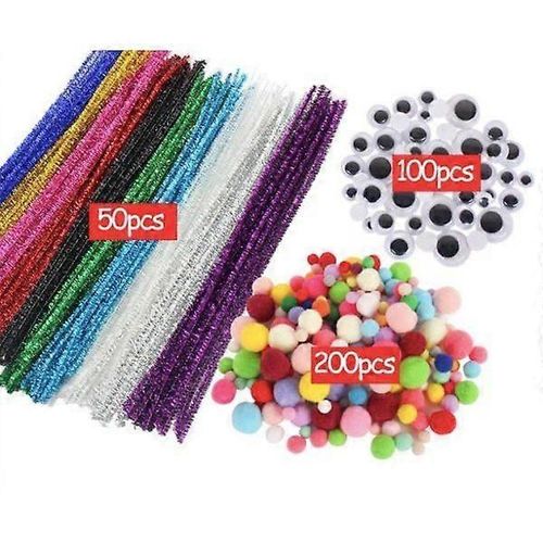 Kit De Bricolage - Cure-Pipe, Yeux En Mouvement, Boules Multicolores Cadeau De Nol
