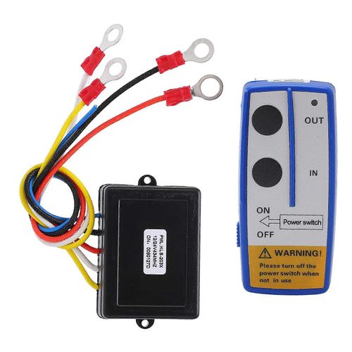 Kit De Commutateur De Tlcommande Sans Fil De Treuil Universel Avec Rcepteur 12v 24v Pour Camion Jeep Atv Suv Bleu
