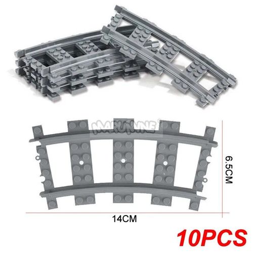 Kit De Construction De Chemin De Fer Moc,Blocs Compatibles Avec Les Rails De Train Droits,Circulation,Vue De Rue,Briques Pour Enfants De Plus De 6 Ans - Type Cruved Track