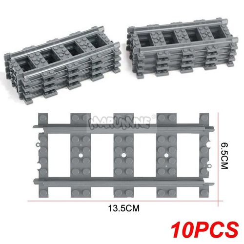 Kit De Construction De Chemin De Fer Moc,Blocs Compatibles Avec Les Rails De Train Droits,Circulation,Vue De Rue,Briques Pour Enfants De Plus De 6 Ans - Type Straight Track