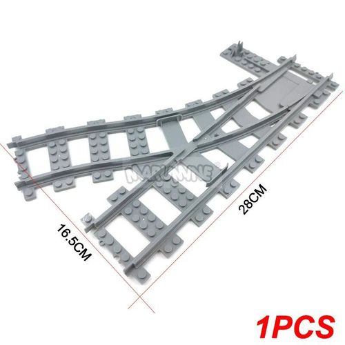 Kit De Construction De Chemin De Fer Moc,Blocs Compatibles Avec Les Rails De Train Droits,Circulation,Vue De Rue,Briques Pour Enfants De Plus De 6 Ans - Type Variable Track Left