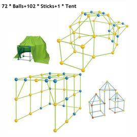 Kit de Construction de Fort, tente de jouet, ensemble de cabane pour enfants,  brille dans la nuit, château constructeur, Tunnels, maison de jeu  bricolage, cadeau pour enfants