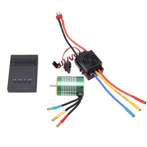 Kit De Controleur De Vitesse Sans Balais, Moteur Sans Balais 3900 Kv Efficace, Controleur Sans Balais 60 A Avec Carte De Programmation Pour Voiture Telecommandee 1/10