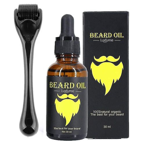 Kit De Croissance De La Barbe, Rouleau De Derma  Barbe 0,3 Mm, Huile  Barbe Pour Hommes La Croissance Des Poils Du Visage Favorise La Croissance Des Cheveux Nouveaux Et Anciens