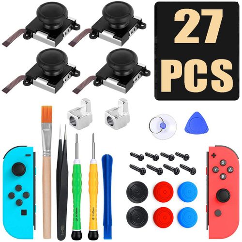 Kit De De Manette Joy-Con Pour Nintendo Switch Ns Stores,Contrleur Droit,Pices De Rechange,Accessoire De Pouce Analogique 3d,25 En 1 - Type A