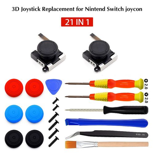 Kit De De Manette Joy-Con Pour Nintendo Switch Ns Stores,Contrleur Droit,Pices De Rechange,Accessoire De Pouce Analogique 3d,25 En 1 - Type B