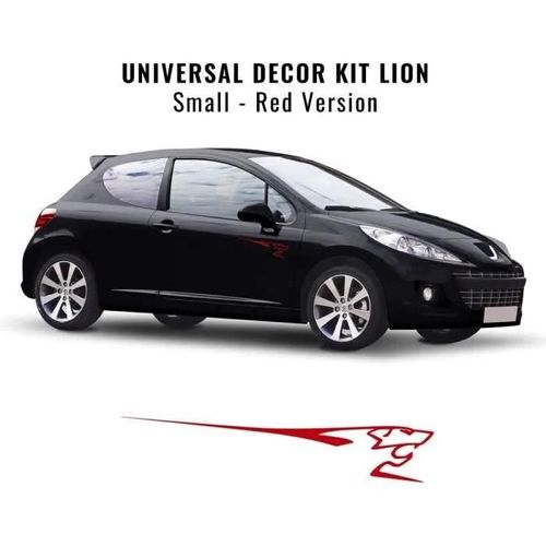 Kit De Dcoration Adhsif - Peugeot - 207 - Rouge - 20 Cm - 2 Pices