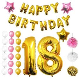 Kit De Decorations Pour Fetes D Anniversaire Droles Joyeux Anniversaire Happy Birthday Lettres Gros Ballon Aluminium 18 Ans Rakuten Kit De Decorations Pour Fetes D Anniversaire Droles Joyeux Anniversaire Happy Birthday Lettres Gros Ballon Aluminium 18 Ans Rakuten