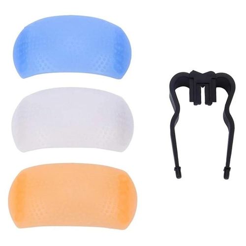 Kit de diffuseur de flash escamotable-Flash doux avec diffuseurs blancs,bleus,oranges-