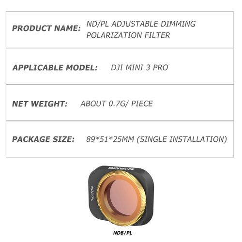 Kit De Filtre D'objectif De Camra tanche Pour Drone Dji Mini 3 Pro, Accessoires De Pices De Rechange Pour Drone Mavic Mini 3 Pro