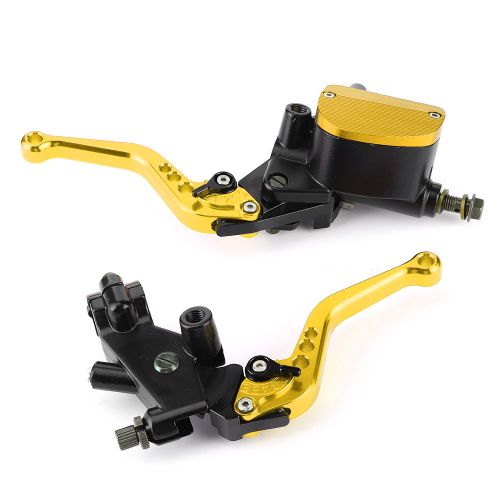 Kit De Levier De Reservoir De Maitre-Cylindre D'embrayage De Frein Hydraulique Universel Cnc Pour Moto, Compatible Avec Kawasaki, Piston 16 Mm, Dore