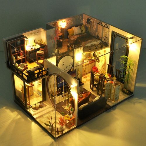 Kit De Maison De Poupe Classique Suzhou, Mini Suite Plate En Bois 3d De Style Chinois Ancien Pour Cadeaux