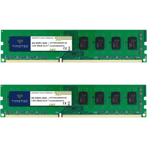 Kit de mmoire RAM SDRAM (SDRAM) DDR3 1600 MHz (DDR3-1600) PC3-12800 (PC3-12800U) Non-ECC Unbuffered 1,5 V CL11 2Rx8 Dual Rank 240 Broches UDIMM 16 Go (2 x 8 Go)