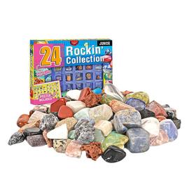 24 pièces Rocks Collection 2020 calendrier de lavent à rebours des cadeaux de Noël pour les enfants Boîte-cadeau de rangement de roches fournit des jouets éducatifs pour enfants 