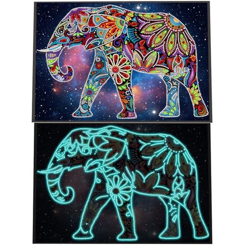 Kit De Mosaque Lumineuse D'lphants, Peinture Diamant, Broderie, Image En Strass, Point De Croix,  Faire Soi Mme, Collection 9109-May14a05285
