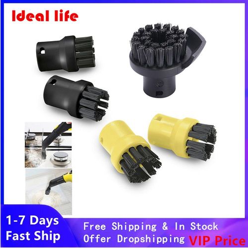 Kit De Nettoyage ? Vapeur, Brosse Ronde Avec Grattoir, Pour Karcher Sc1 Sc2 Sc3 Sc4 Sc5 Easyfix Premium, ? Buse Ronde 9109-May10817
